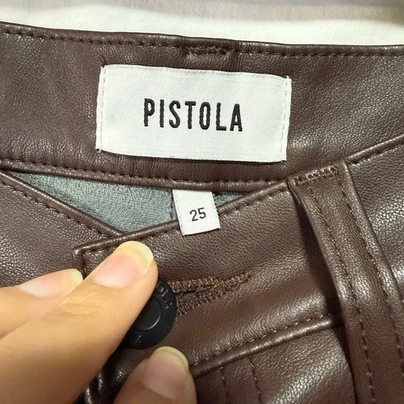 PISTOLA Faux Leather Pants | Size 25 | Excellent Condition - Picture 5 of 7
